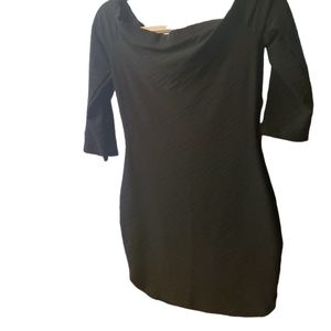 ~ Of the shoulder.                                       ~ fitted black dress